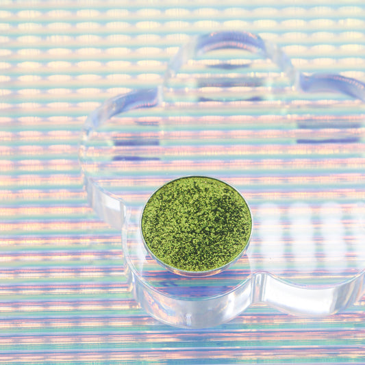 green eyeshadow, bright green, lime green, duochrome eyeshadow, metallic, foiled, australian eyeshadow, indie makeup