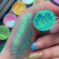 halycyon, blue green, seafoam eyeshadow, eyeshadow, duochrome, multichrome, sparkle, makeup, cruelty free, best eyeshadow palettte