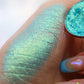 halycyon, blue green, seafoam eyeshadow, eyeshadow, duochrome, multichrome, sparkle, makeup, cruelty free, best eyeshadow palettte