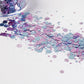 above the clouds, glitter, purple, holo, holographic, shiny, eye makeup