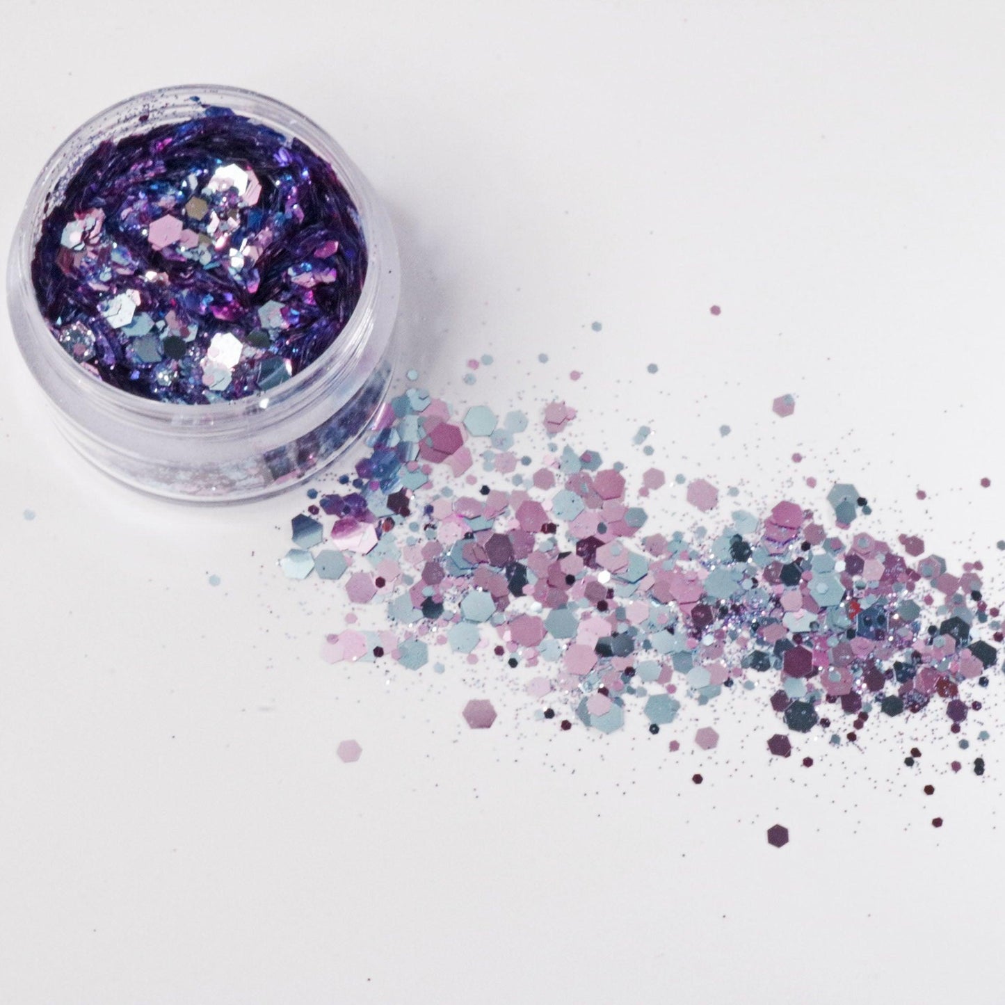 above the clouds, glitter, purple, holo, holographic, shiny, eye makeup