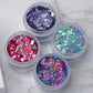 glitter, valentine, red, festival makeup, makeup, shimmer, eye makeup